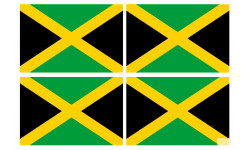 Drapeau Jamaïque (4 fois 9.5x6.3cm) - Sticker/autocollant