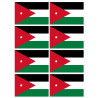 Drapeau Jordanie (8 fois 9.5x6.3cm) - Sticker/autocollant