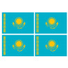 Drapeau Kazakhstan (4 fois 9.5x6.3cm) - Sticker/autocollant