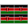 Drapeau Kenya (4 fois 9.5x6.3cm) - Sticker/autocollant