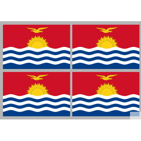 Drapeau Kiribati (4 fois 9.5x6.3cm) - Sticker/autocollant