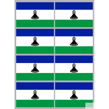 Drapeau Lesotho (8 fois 9.5x6.3cm) - Sticker/autocollant