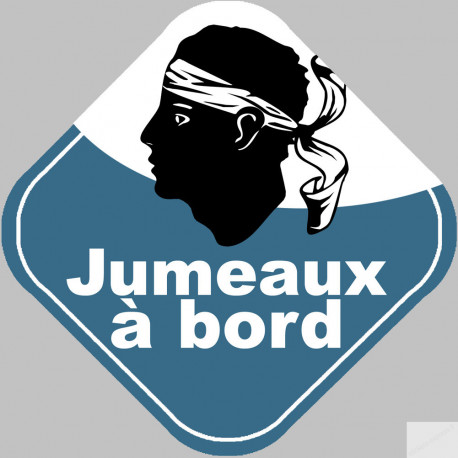 Bébés à bord jumeaux Corse (15x15cm) - Sticker/autocollant