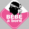 Bébé à bord fille Corse (15x15cm) - Sticker/autocollant