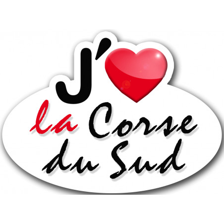 J'aime la Corse-du-Sud (15x11cm) - Sticker/autocollant