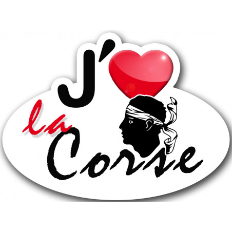 J'aime la Corse (15x11cm) - Sticker/autocollant