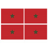 Drapeau Maroc (4 fois 9.5x6.3cm) - Sticker/autocollant