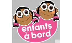 Enfants à bord filles méditerranéennes (15x13,5cm) - Sticker/autocollant