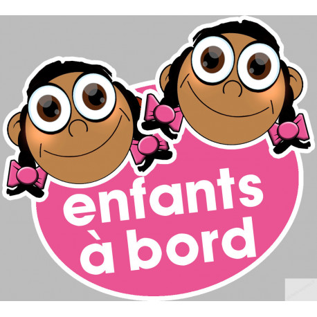 Enfants à bord filles méditerranéennes (10x9cm) - Sticker/autocollant