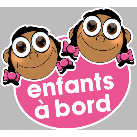 Enfants à bord filles méditerranéennes (10x9cm) - Sticker/autocollant