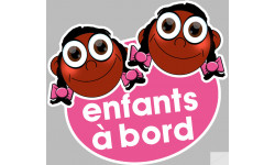 Enfants à bord filles afros (10x9cm) - Sticker/autocollant