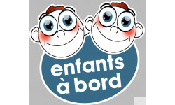 Enfants à bord deux garçons (10x9cm) - Sticker/autocollant