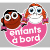 Enfants soeurs à bord filles mixtes (10x9cm) - Sticker/autocollant