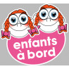 Enfants à bord soeurettes (10x9cm) - Sticker/autocollant