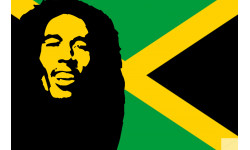 Bob Marley (20x13cm) - Sticker/autocollant