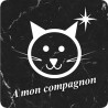 à mon compagnon chat marbre noir (20x20cm) - Sticker/autocollant