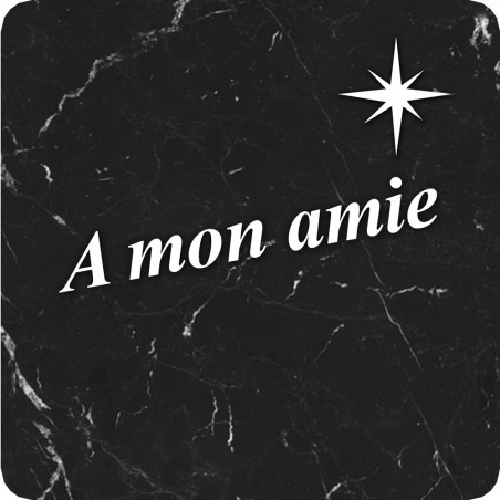 à mon amie marbre noir (20x20cm) - Sticker/autocollant