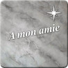 à mon amie marbre gris (15x15cm) - Sticker/autocollant