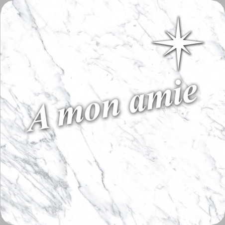 à mon amie marbre blanc (20x20cm) - Sticker/autocollant