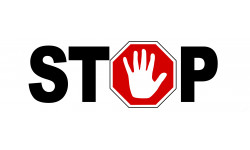 STOP main - 21x9cm - Sticker/autocollant