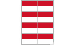 Drapeau Monaco - 8 stickers - 9.5 x 6.3 cm - Sticker/autocollant