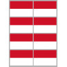 Drapeau Monaco - 8 stickers - 9.5 x 6.3 cm - Sticker/autocollant