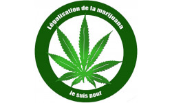 Pour la légalisation de la marijuana (5x5cm) - Sticker/autocollant