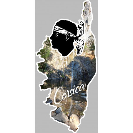 Corsica cascade - 5x2,3cm - Sticker/autocollant