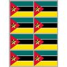 Drapeau Mozambique (8 fois 9.5x6.3cm) - Sticker/autocollant