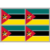 Drapeau Mozambique (4 fois 9.5x6.3cm) - Sticker/autocollant