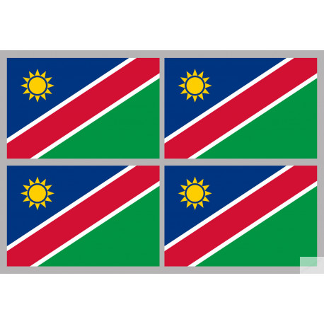 Drapeau Namibie (4 fois 9.5x6.3cm) - Sticker/autocollant