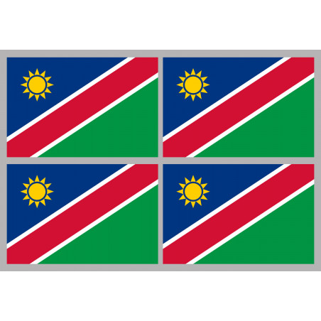 Drapeau Namibie (4 fois 9.5x6.3cm) - Sticker/autocollant