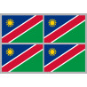 Drapeau Namibie (4 fois 9.5x6.3cm) - Sticker/autocollant