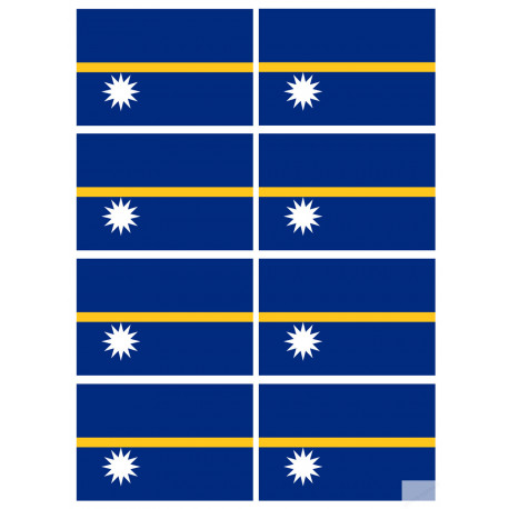 Drapeau Nauru (8 fois 9.5x6.3cm) - Sticker/autocollant