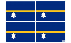 Drapeau Nauru (4 fois 9.5x6.3cm) - Sticker/autocollant