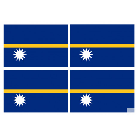 Drapeau Nauru (4 fois 9.5x6.3cm) - Sticker/autocollant