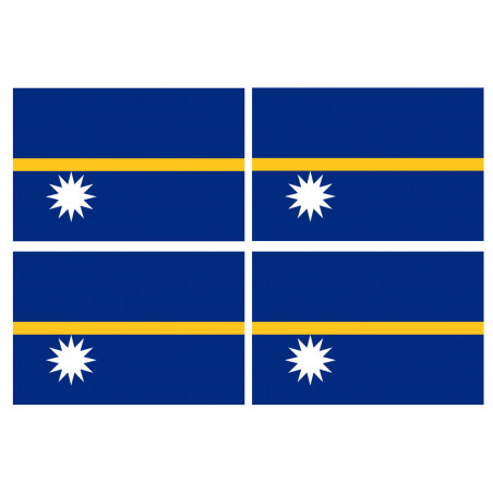 Drapeau Nauru (4 fois 9.5x6.3cm) - Sticker/autocollant