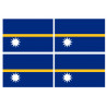 Drapeau Nauru (4 fois 9.5x6.3cm) - Sticker/autocollant