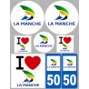 Département 50 la Manche (8 autocollants variés) - Sticker/autocollant