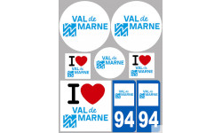 Département 94 le Val de Marne (8 autocollants variés) - Sticker/autocollant