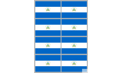 Drapeau Nicaragua (8 fois 9.5x6.3cm) - Sticker/autocollant