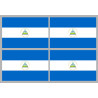 Drapeau Nicaragua (4 fois 9.5x6.3cm) - Sticker/autocollant