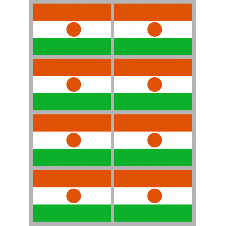 Drapeau Niger (8 fois 9.5x6.3cm) - Sticker/autocollant