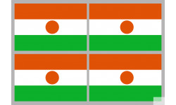 Drapeau Niger (4 fois 9.5x6.3cm) - Sticker/autocollant