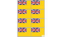 Drapeau Niue (8 fois 9.5x6.3cm) - Sticker/autocollant