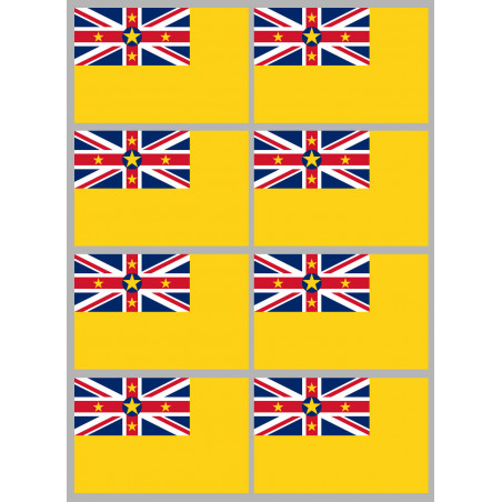 Drapeau Niue (8 fois 9.5x6.3cm) - Sticker/autocollant