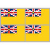 Drapeau Niue (4 fois 9.5x6.3cm) - Sticker/autocollant