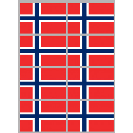 Drapeau Norvège (8 fois 9.5x6.3cm) - Sticker/autocollant