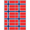 Drapeau Norvège (8 fois 9.5x6.3cm) - Sticker/autocollant