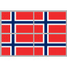 Drapeau Norvège (4 fois 9.5x6.3cm) - Sticker/autocollant